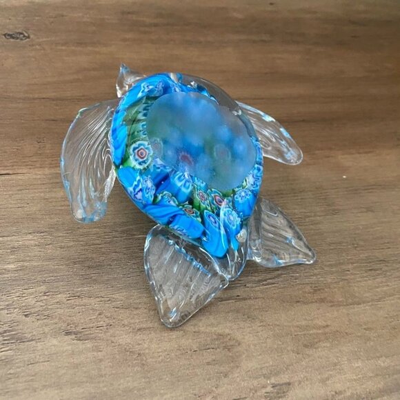 Murano Millefiori Glass Sea Turtle Paperweight – Hand Blown Art Glass, 4.5” - Picture 7 of 7